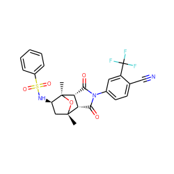 C[C@@]12C[C@@H](NS(=O)(=O)c3ccccc3)[C@](C)(O1)[C@@H]1C(=O)N(c3ccc(C#N)c(C(F)(F)F)c3)C(=O)[C@@H]12 ZINC000473134020