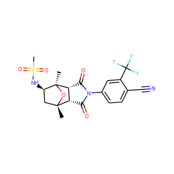 C[C@@]12C[C@@H](NS(C)(=O)=O)[C@](C)(O1)[C@@H]1C(=O)N(c3ccc(C#N)c(C(F)(F)F)c3)C(=O)[C@@H]12 ZINC000473135039