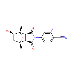 C[C@@]12C[C@@H](O)[C@@](C)(O1)[C@H]1C(=O)N(c3ccc(C#N)c(I)c3)C(=O)[C@H]12 ZINC000029127492