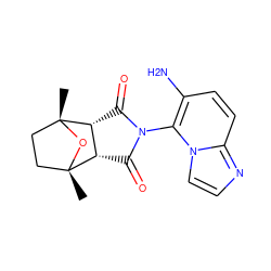 C[C@@]12CC[C@@](C)(O1)[C@@H]1C(=O)N(c3c(N)ccc4nccn34)C(=O)[C@@H]12 ZINC000029126835