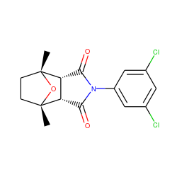 C[C@@]12CC[C@@](C)(O1)[C@@H]1C(=O)N(c3cc(Cl)cc(Cl)c3)C(=O)[C@@H]12 ZINC000029126883