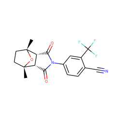 C[C@@]12CC[C@@](C)(O1)[C@@H]1C(=O)N(c3ccc(C#N)c(C(F)(F)F)c3)C(=O)[C@@H]12 ZINC000029126926