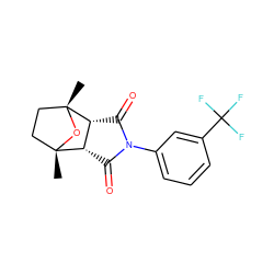 C[C@@]12CC[C@@](C)(O1)[C@@H]1C(=O)N(c3cccc(C(F)(F)F)c3)C(=O)[C@@H]12 ZINC000029126928