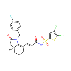 C[C@@]12CCCC(/C=C/C(=O)NS(=O)(=O)c3cc(Cl)c(Cl)s3)=C1N(Cc1ccc(F)cc1)C(=O)C2 ZINC000044430919