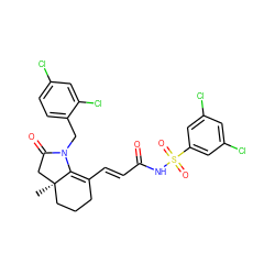 C[C@@]12CCCC(/C=C/C(=O)NS(=O)(=O)c3cc(Cl)cc(Cl)c3)=C1N(Cc1ccc(Cl)cc1Cl)C(=O)C2 ZINC000044431296