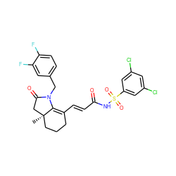 C[C@@]12CCCC(/C=C/C(=O)NS(=O)(=O)c3cc(Cl)cc(Cl)c3)=C1N(Cc1ccc(F)c(F)c1)C(=O)C2 ZINC000049867290