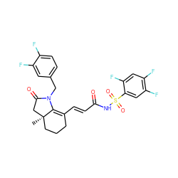 C[C@@]12CCCC(/C=C/C(=O)NS(=O)(=O)c3cc(F)c(F)cc3F)=C1N(Cc1ccc(F)c(F)c1)C(=O)C2 ZINC000044431564