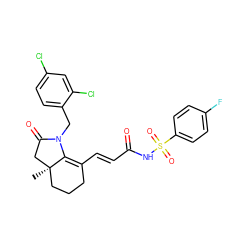 C[C@@]12CCCC(/C=C/C(=O)NS(=O)(=O)c3ccc(F)cc3)=C1N(Cc1ccc(Cl)cc1Cl)C(=O)C2 ZINC000049867806