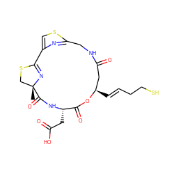 C[C@@]12CSC(=N1)c1csc(n1)CNC(=O)C[C@@H](/C=C/CCS)OC(=O)[C@H](CC(=O)O)NC2=O ZINC000299828376