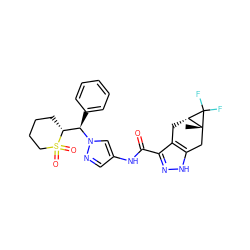 C[C@@]12Cc3[nH]nc(C(=O)Nc4cnn([C@H](c5ccccc5)[C@H]5CCCCS5(=O)=O)c4)c3C[C@@H]1C2(F)F ZINC000231428538