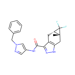 C[C@@]12Cc3[nH]nc(C(=O)Nc4cnn(Cc5ccccc5)c4)c3C[C@@H]1C2(F)F ZINC000143787554