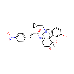 C[C@@]12Oc3c(O)ccc4c3[C@@]13CCN(CC1CC1)[C@@H](C4)[C@]3(NC(=O)/C=C/c1ccc([N+](=O)[O-])cc1)CCC2=O ZINC000195258531