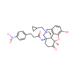 C[C@@]12Oc3c(O)ccc4c3[C@@]13CCN(CC1CC1)[C@@H](C4)[C@]3(NC(=O)CCc1ccc([N+](=O)[O-])cc1)CCC2=O ZINC000195248899