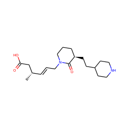 C[C@@H](/C=C/CN1CCC[C@@H](CCC2CCNCC2)C1=O)CC(=O)O ZINC000029566415