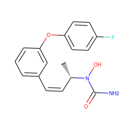 C[C@@H](/C=C\c1cccc(Oc2ccc(F)cc2)c1)N(O)C(N)=O ZINC000013704057