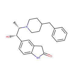 C[C@@H]([C@@H](O)c1ccc2c(c1)CC(=O)N2)N1CCC(Cc2ccccc2)CC1 ZINC000000598161