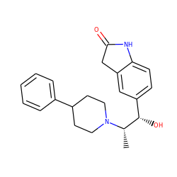 C[C@@H]([C@@H](O)c1ccc2c(c1)CC(=O)N2)N1CCC(c2ccccc2)CC1 ZINC000028006523