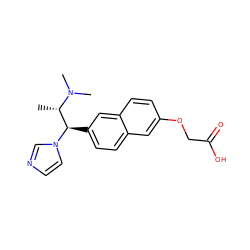 C[C@@H]([C@@H](c1ccc2cc(OCC(=O)O)ccc2c1)n1ccnc1)N(C)C ZINC000028130148