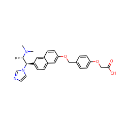 C[C@@H]([C@@H](c1ccc2cc(OCc3ccc(OCC(=O)O)cc3)ccc2c1)n1ccnc1)N(C)C ZINC000028128843