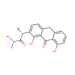 C[C@@H](C(=O)N(C)O)c1ccc2c(c1O)C(=O)c1c(O)cccc1C2 ZINC000013606217