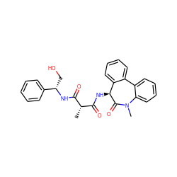 C[C@@H](C(=O)N[C@@H]1C(=O)N(C)c2ccccc2-c2ccccc21)C(=O)N[C@@H](CO)c1ccccc1 ZINC000028824891