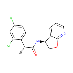 C[C@@H](C(=O)N[C@@H]1COc2ncccc21)c1ccc(Cl)cc1Cl ZINC000146518099