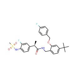 C[C@@H](C(=O)NCc1ccc(C(C)(C)C)cc1OCc1ccc(F)cc1)c1ccc(NS(C)(=O)=O)c(F)c1 ZINC001772637107