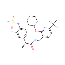 C[C@@H](C(=O)NCc1ccc(C(C)(C)C)nc1OC1CCCCC1)c1ccc(NS(C)(=O)=O)c(F)c1 ZINC000146339903