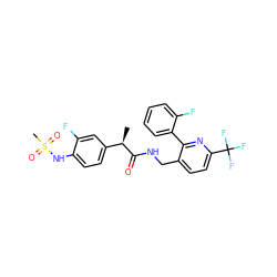 C[C@@H](C(=O)NCc1ccc(C(F)(F)F)nc1-c1ccccc1F)c1ccc(NS(C)(=O)=O)c(F)c1 ZINC000145885099