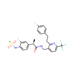 C[C@@H](C(=O)NCc1ccc(C(F)(F)F)nc1CCc1ccc(F)cc1)c1ccc(NS(C)(=O)=O)c(F)c1 ZINC000146580998