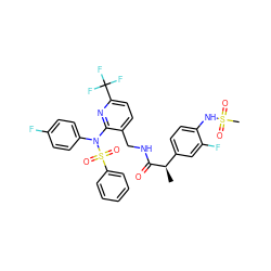 C[C@@H](C(=O)NCc1ccc(C(F)(F)F)nc1N(c1ccc(F)cc1)S(=O)(=O)c1ccccc1)c1ccc(NS(C)(=O)=O)c(F)c1 ZINC000653697660