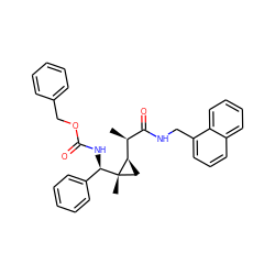 C[C@@H](C(=O)NCc1cccc2ccccc12)[C@H]1C[C@]1(C)[C@H](NC(=O)OCc1ccccc1)c1ccccc1 ZINC000008019155