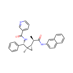 C[C@@H](C(=O)Nc1ccc2ccccc2c1)[C@@H]1C[C@@]1(C)[C@@H](NC(=O)c1cccnc1)c1ccccc1 ZINC000008829496