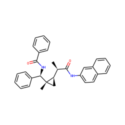 C[C@@H](C(=O)Nc1ccc2ccccc2c1)[C@H]1C[C@]1(C)[C@H](NC(=O)c1ccccc1)c1ccccc1 ZINC000008019324