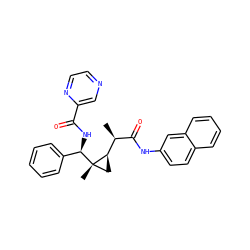 C[C@@H](C(=O)Nc1ccc2ccccc2c1)[C@H]1C[C@]1(C)[C@H](NC(=O)c1cnccn1)c1ccccc1 ZINC000008019365