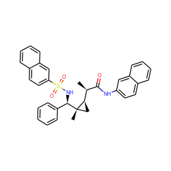 C[C@@H](C(=O)Nc1ccc2ccccc2c1)[C@H]1C[C@]1(C)[C@H](NS(=O)(=O)c1ccc2ccccc2c1)c1ccccc1 ZINC000008019237