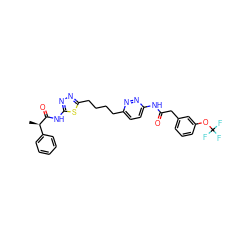 C[C@@H](C(=O)Nc1nnc(CCCCc2ccc(NC(=O)Cc3cccc(OC(F)(F)F)c3)nn2)s1)c1ccccc1 ZINC000169698667