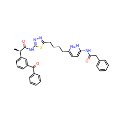 C[C@@H](C(=O)Nc1nnc(CCCCc2ccc(NC(=O)Cc3ccccc3)nn2)s1)c1cccc(C(=O)c2ccccc2)c1 ZINC000169698523