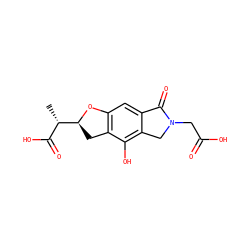 C[C@@H](C(=O)O)[C@@H]1Cc2c(cc3c(c2O)CN(CC(=O)O)C3=O)O1 ZINC000013896081