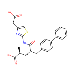 C[C@@H](C[C@@H](Cc1ccc(-c2ccccc2)cc1)C(=O)Nc1nc(CC(=O)O)cs1)C(=O)O ZINC000029306825