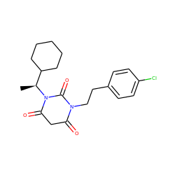 C[C@@H](C1CCCCC1)N1C(=O)CC(=O)N(CCc2ccc(Cl)cc2)C1=O ZINC000101678270