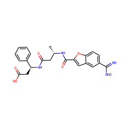 C[C@@H](CC(=O)N[C@@H](CC(=O)O)c1ccccc1)NC(=O)c1cc2cc(C(=N)N)ccc2o1 ZINC000013776141