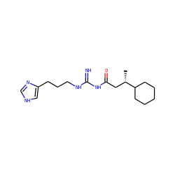 C[C@@H](CC(=O)NC(=N)NCCCc1c[nH]cn1)C1CCCCC1 ZINC000045497312