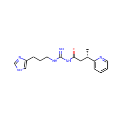 C[C@@H](CC(=O)NC(=N)NCCCc1c[nH]cn1)c1ccccn1 ZINC000040979598