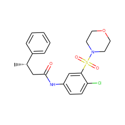 C[C@@H](CC(=O)Nc1ccc(Cl)c(S(=O)(=O)N2CCOCC2)c1)c1ccccc1 ZINC000007016120