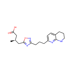 C[C@@H](CC(=O)O)Cc1nc(CCCc2ccc3c(n2)NCCC3)no1 ZINC000028570403