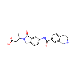 C[C@@H](CC(=O)O)N1Cc2ccc(NC(=O)c3ccc4c(c3)CNCC4)cc2C1=O ZINC000072105257