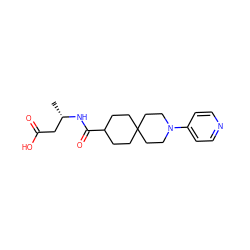 C[C@@H](CC(=O)O)NC(=O)C1CCC2(CC1)CCN(c1ccncc1)CC2 ZINC000028756476