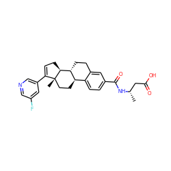 C[C@@H](CC(=O)O)NC(=O)c1ccc2c(c1)CC[C@@H]1[C@@H]2CC[C@]2(C)C(c3cncc(F)c3)=CC[C@@H]12 ZINC000204910355