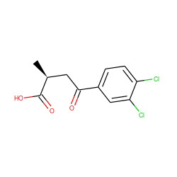 C[C@@H](CC(=O)c1ccc(Cl)c(Cl)c1)C(=O)O ZINC000000022202